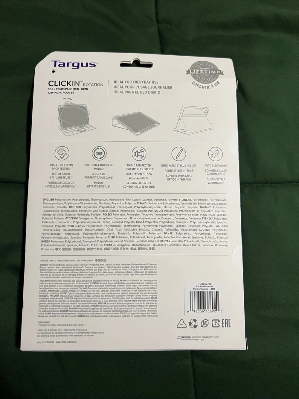 Targus Click-In Rotation Case for iPad (10th Gen) - Purple